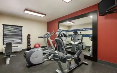 Fitness center at Hampton Inn Tracy.