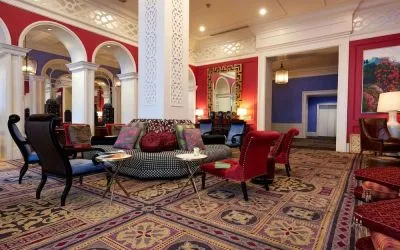 Lounge and coworking space at Royal Sonesta Portland Downtown.