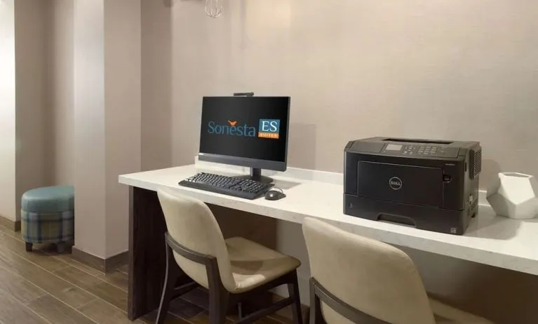 Business center at Sonesta ES Suites Raleigh Durham Airport Morrisville.