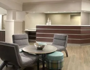 Lounge and coworking space at Sonesta ES Suites Raleigh Durham Airport Morrisville.