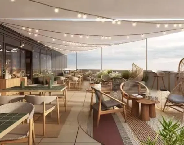 Romantic rooftop bar at Hilton Garden Inn Debrecen City Centre.
