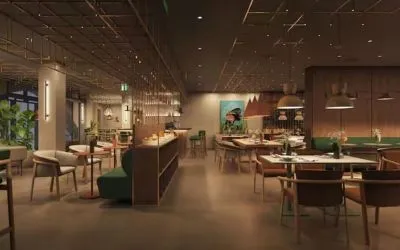 Dining area at Hilton Garden Inn Debrecen City Centre.