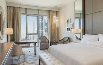 King room at Hilton Dubai Al Habtoor City.