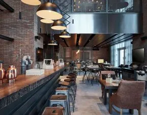 Hotel bar at Hilton Dubai Al Habtoor City.