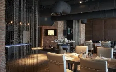 Meeting and dining space at Hilton Dubai Al Habtoor City.