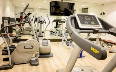Fitness center at DoubleTree By Hilton Brussels City.