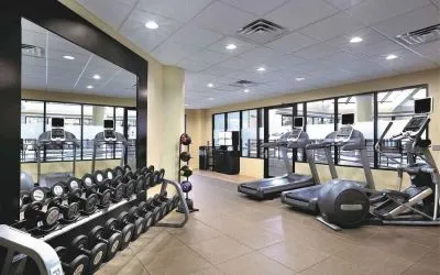 Fitness center at Embassy Suites By Hilton Denver Tech Center.