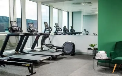Fitness center at Holiday Inn Manchester Airport. 