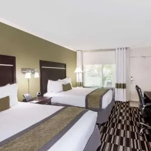 Two queen beds at Uptown Oasis San Jose Airport.