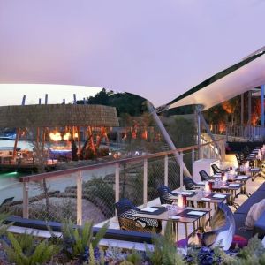 Terrace and outdoor seating at Le Méridien Bodrum Beach Resort.
