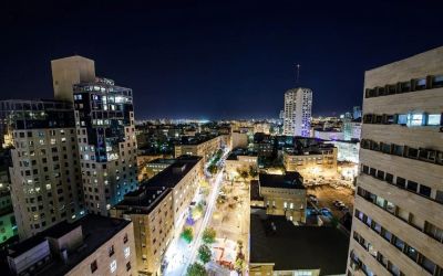 Hotel view at night at Prima Vera Hotel.