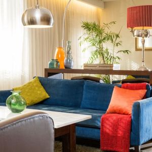 Coworking lounge at Prima Royale Hotel.