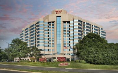 Hotel exterior at Washington Dulles Marriott Suites.