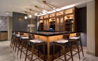 Hotel bar at Four Points By Sheraton Boston-Newton.