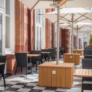 Outdoor seating at DoubleTree By Hilton Brighton Metropole.