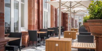 Outdoor seating at DoubleTree By Hilton Brighton Metropole.