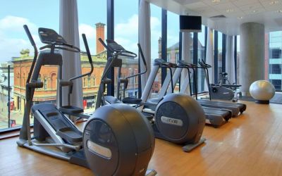 Fitness center at Hilton Manchester Deansgate.