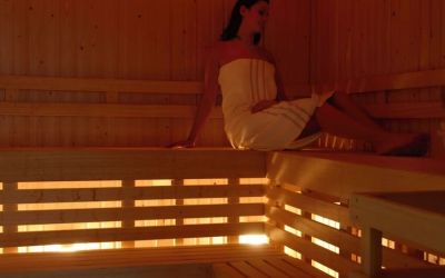 Spa and sauna at Hilton Manchester Deansgate.