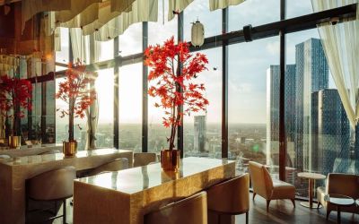 Dining hall at Hilton Manchester Deansgate.