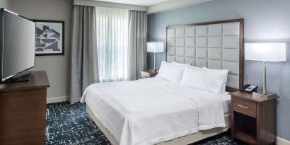 Romantic king room at Homewood Suites By Hilton Austin NW Near The Domain.