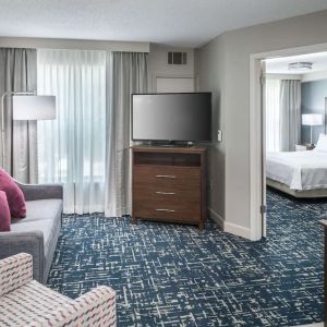Spacious king suite at Homewood Suites By Hilton Austin NW Near The Domain.