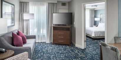 Spacious king suite at Homewood Suites By Hilton Austin NW Near The Domain.