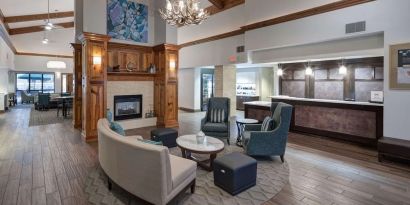 Lobby seating at Homewood Suites By Hilton Austin NW Near The Domain.