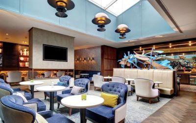 Executive lounge perfect for coworking at Hilton London Bankside.