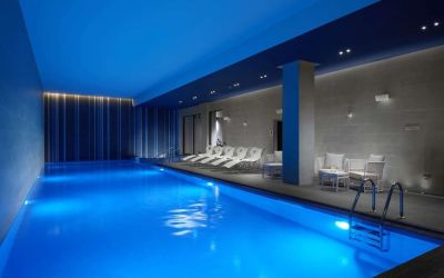 Refreshing indoor pool  at Hilton London Bankside.
