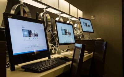 Business center available at Hilton London Kensington.
 