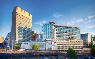 Hotel exterior at Hilton London Metropole.
