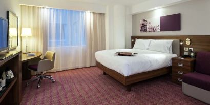 Spacious king room at Hampton By Hilton London Gatwick Airport.