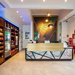 Reception and convenience store at Fairfield Inn & Suites New York Brooklyn.