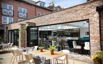 Cafe with outdoor seating at DoubleTree By Hilton York. 