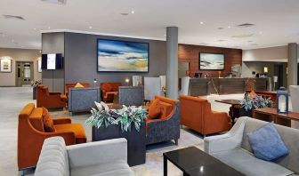 Lobby and coworking lounge at DoubleTree by Hilton Swindon.