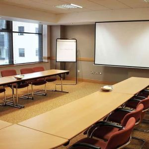 Professional meeting room at Leonardo Hotel Cork.
