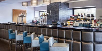 Hotel bar at Leonardo Hotel Newcastle Quayside.