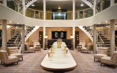 Seats available outside conference rooms at Leonardo Hotel And Conference Venue Hinckley Island. 