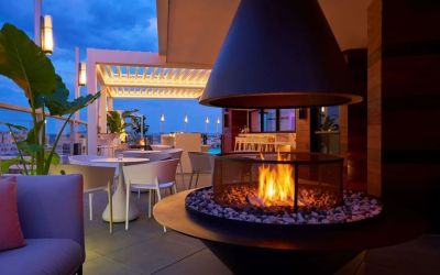 Hotel fire pit at Hotel Zena Washington DC.