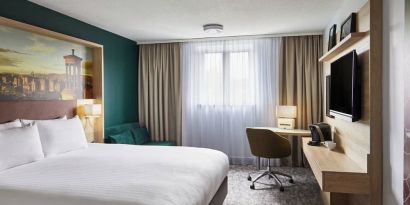 Day use room with work desk at Leonardo Royal Hotel Edinburgh Haymarket.