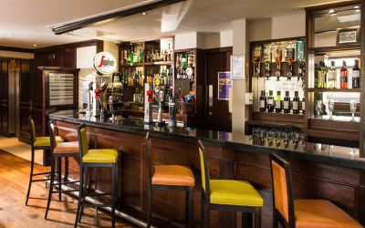 Hotel bar at Leonardo Inn Glasgow West End.
