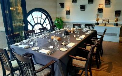 Banquet hall at Hotel Gotham. 