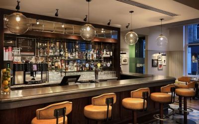Hotel bar at Leonardo Hotel Cardiff.