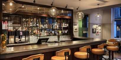 Hotel bar at Leonardo Hotel Cardiff.