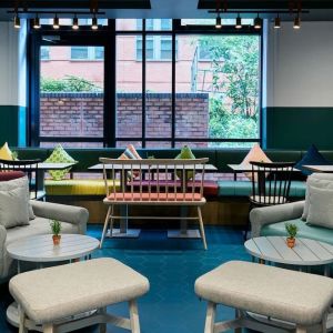 Dining area perfect for coworking at Leonardo Hotel Manchester Central.