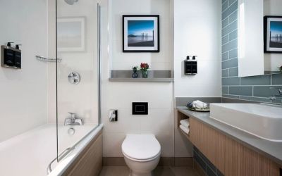 Guest bathroom at Leonardo Royal Hotel Brighton Waterfront.