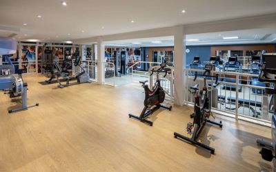 Well equipped fitness center at Hilton Northampton.