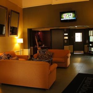 Hotel lounge at Travelodge Ottawa East.