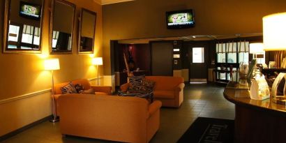 Hotel lounge at Travelodge Ottawa East.