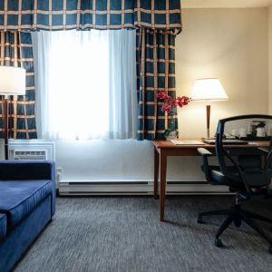 Work station and lounge in day use room at Travelodge Ottawa East.